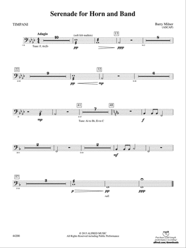 Serenade for Horn and Band: Timpani