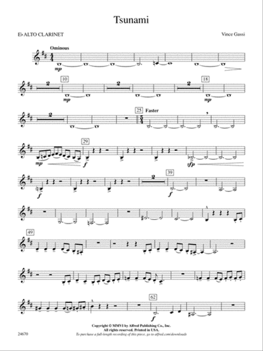 Tsunami: E-flat Alto Clarinet