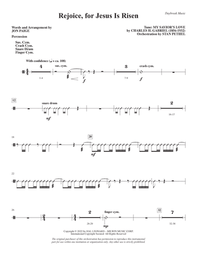 Rejoice, for Jesus Is Risen - Percussion