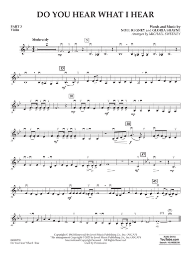 Do You Hear What I Hear (arr. Michael Sweeney) - Pt.3 - Violin