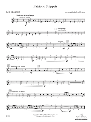 Patriotic Snippets: 1st B-flat Clarinet