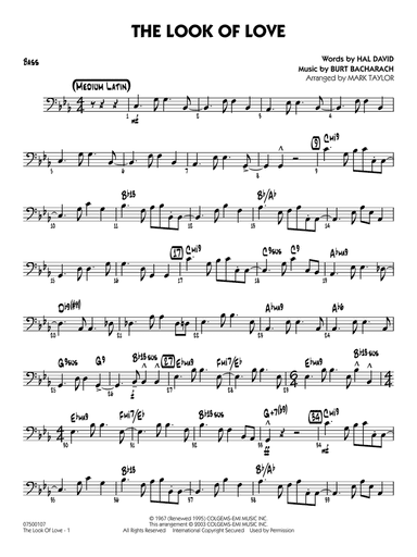 The Look of Love (arr. Mark Taylor) - Bass