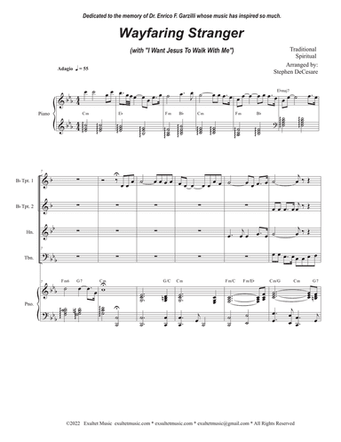 Wayfaring Stranger (with "I Want Jesus To Walk With Me") (Brass Quartet and Piano)