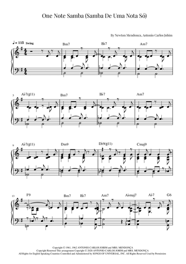 One Note Samba (samba De Uma Nota So)