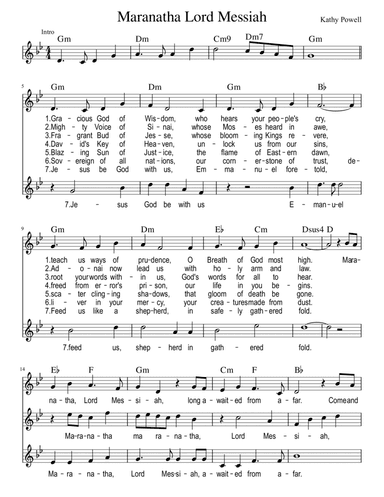 Maranatha Lord Messiah with 2nd and 3rd voice - an Advent Song