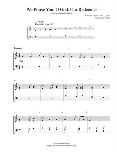 We Praise You, O God, Our Redeemer - for 2-octave handbell choir