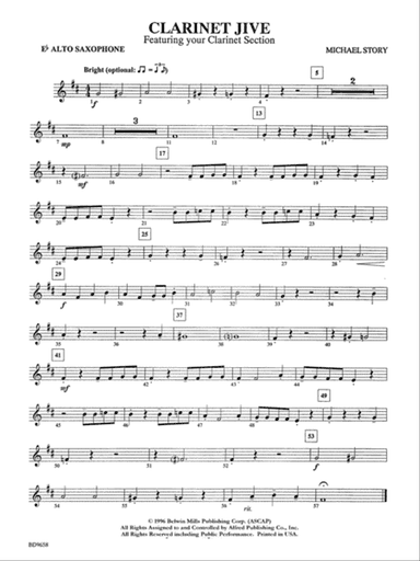 Clarinet Jive: E-flat Alto Saxophone