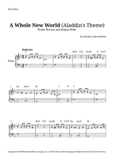 A Whole New World (aladdin's Theme)