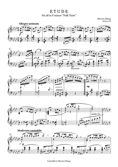 Etude No.18 in F minor "Folk Tune"