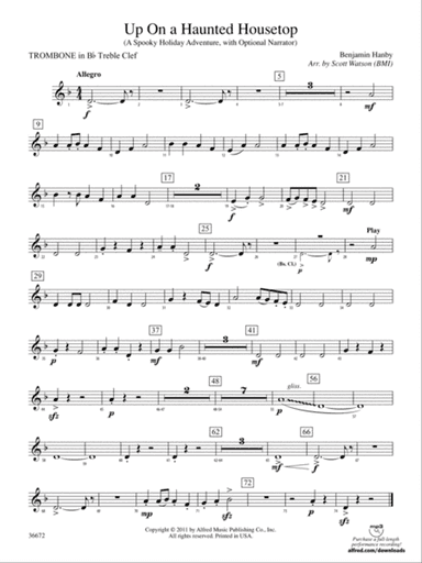 Up on a Haunted Housetop: (wp) 1st B-flat Trombone T.C.