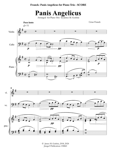 Franck: Panis Angelicus for Piano Trio