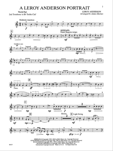 Leroy Anderson Portrait: WP 2nd B-flat Trombone T.C.