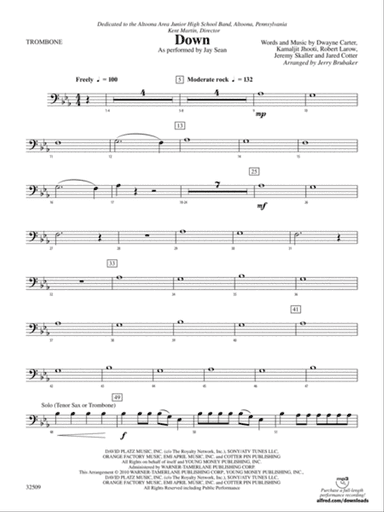 Down: 1st Trombone