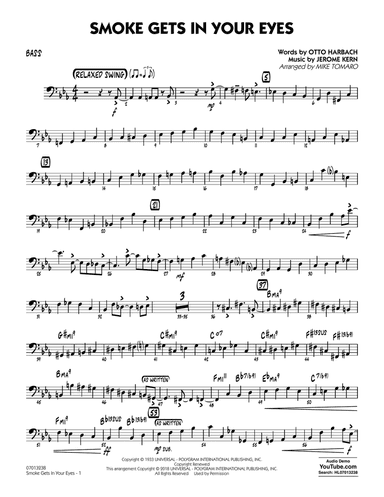 Smoke Gets In Your Eyes (arr. Mike Tomaro) - Bass