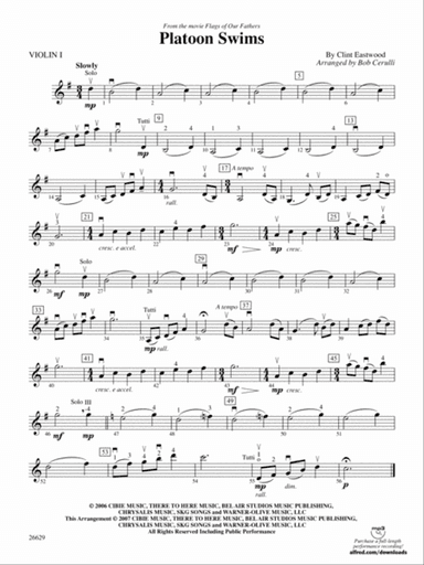 Platoon Swims (from Flags of Our Fathers): 1st Violin