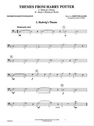 Harry Potter, Themes from: 1st Trombone
