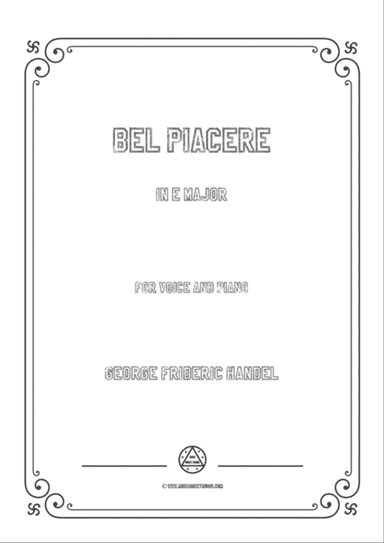 Handel-Bel piacere in E Major,for Voice and Piano