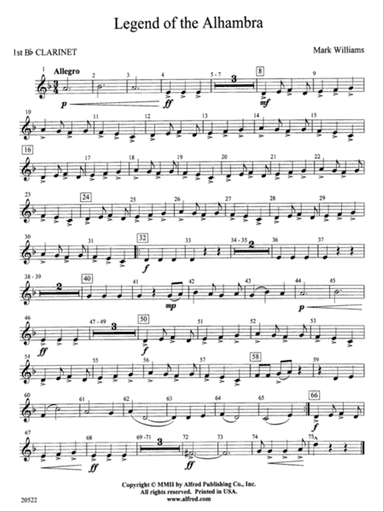 Legend of the Alhambra: 1st B-flat Clarinet