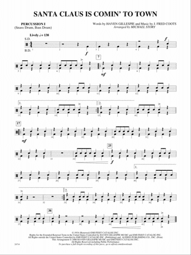 Santa Claus Is Comin' to Town: 1st Percussion