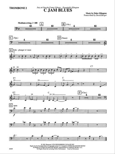 C Jam Blues: 2nd Trombone