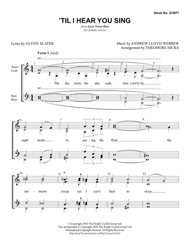 'Til I Hear You Sing (from Love Never Dies) (arr. Theodore Hicks)