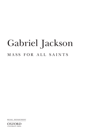 Mass for All Saints