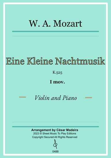 Eine Kleine Nachtmusik (1 mov.) - Violin and Piano (Full Score and Parts)