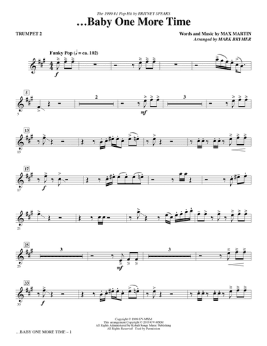 ...Baby One More Time (arr. Mark Brymer) - Trumpet 2
