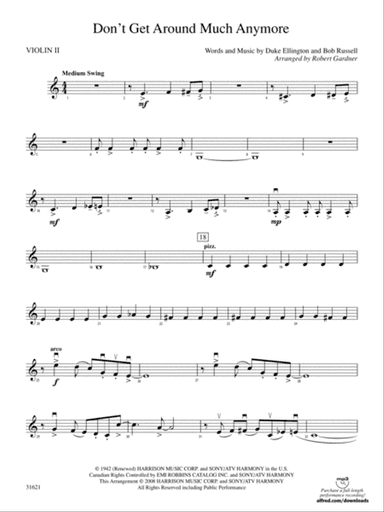 Don't Get Around Much Anymore: 2nd Violin