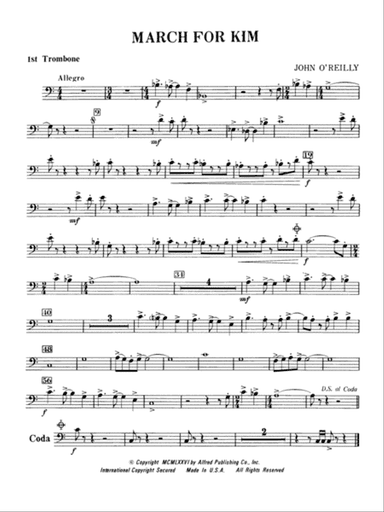 March for Kim: 1st Trombone