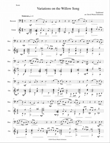 Variations on the Willow Song for bassoon and guitar