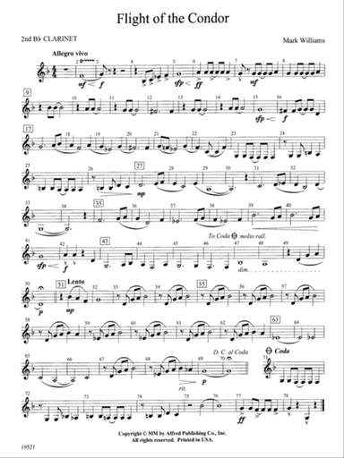 Flight of the Condor: 2nd B-flat Clarinet