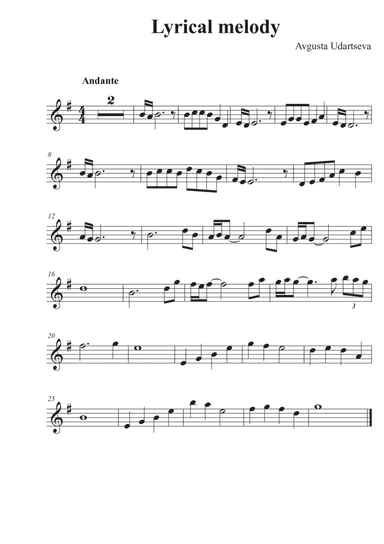 Lyrical Melody - Sax Alto/Piano