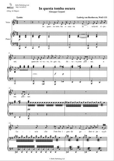 In questa tomba oscura, WoO 133 (G Major)
