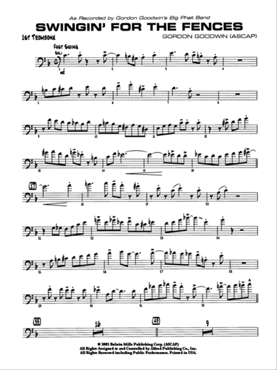 Swingin' for the Fences: 1st Trombone