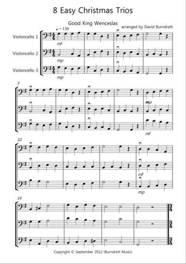 8 Easy Christmas Trios for Cello