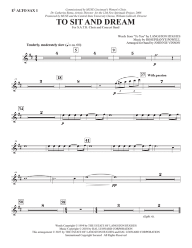 To Sit And Dream (Band Accompaniment) - Alto Sax 1