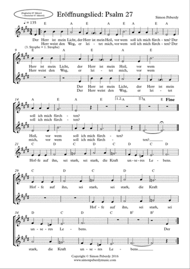 Eröffnungslied: Psalm 27 für Kinderchor (Children's choir)