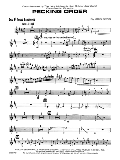 Pecking Order: 2nd B-flat Tenor Saxophone