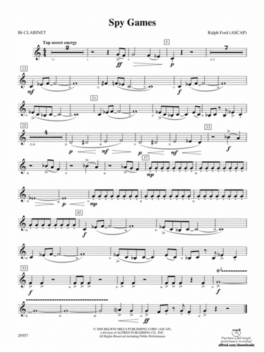 Spy Games: 1st B-flat Clarinet
