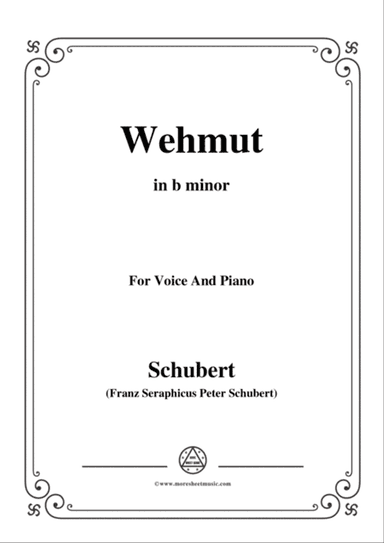 Schubert-Wehmut,Op.22 No.2,in b minor,for Voice&Piano