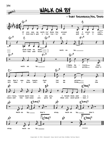 Walk On By (Low Voice)