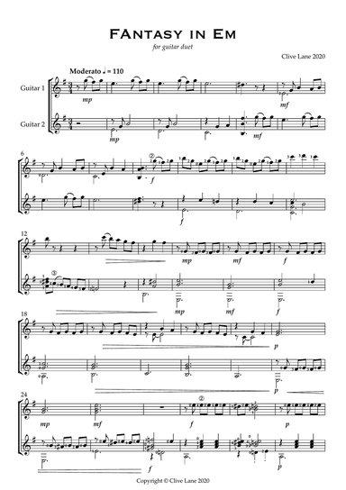 Fantasy in Em for guitar duet