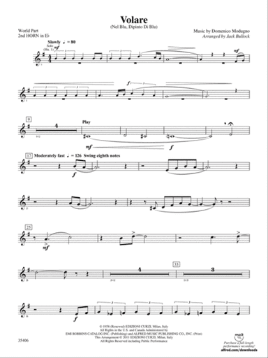 Volare: (wp) 2nd Horn in E-flat