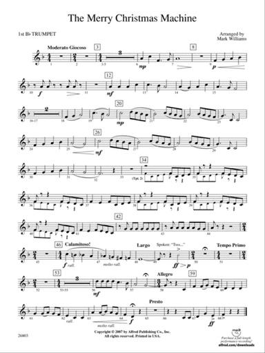The Merry Christmas Machine: 1st B-flat Trumpet