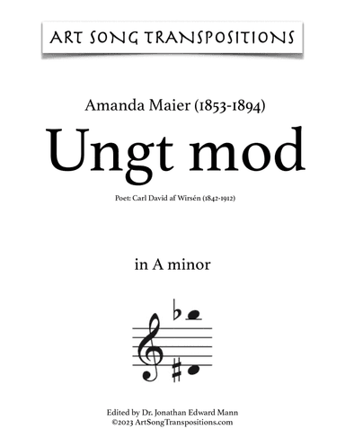 MAIER: Ungt mod (transposed to A minor)