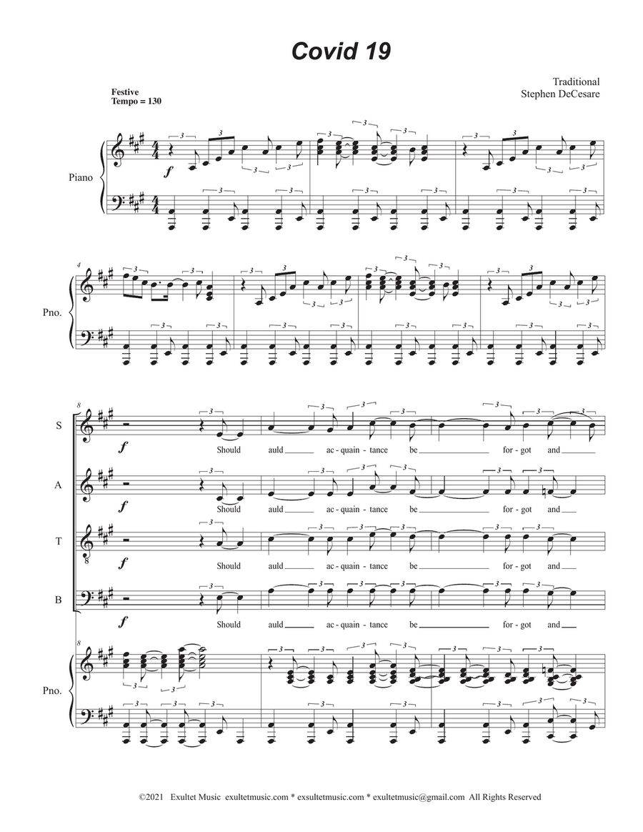 Covid-19 (Vocal Quartet - (SATB)