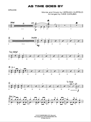 As Time Goes By: Drums