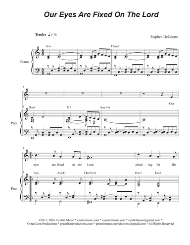 Our Eyes Are Fixed On The Lord (Vocal solo)