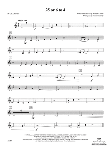 25 or 6 to 4: 1st B-flat Clarinet